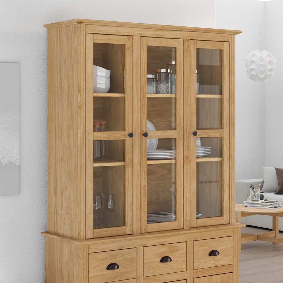 Kast met Glazen Deuren BODO Honingbruin 115,5 x 38,5 x 117,7 cm