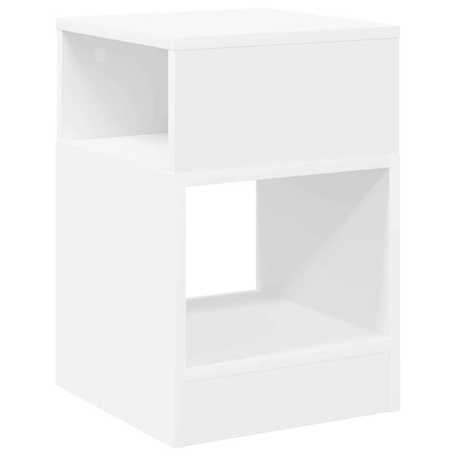 Bijzettafel Wit 30,5 x 30 x 45 cm Bewerkt hout