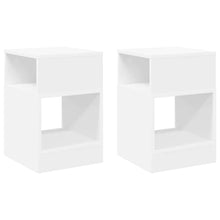 Bijzettafel 2 pcs Wit 30,5 x 30 x 45 cm Bewerkt hout