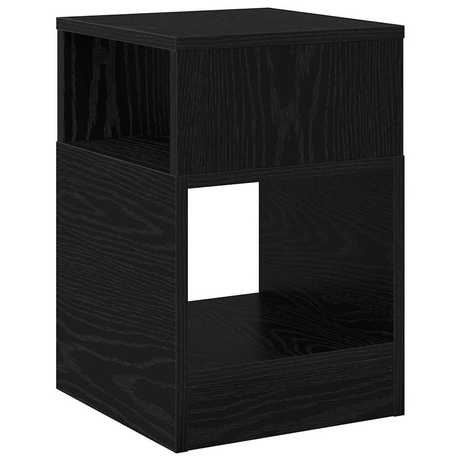 Bijzettafel Zwart Eiken 30,5 x 30 x 45 cm Bewerkt hout