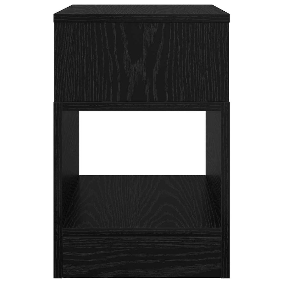 Bijzettafel Zwart Eiken 30,5 x 30 x 45 cm Bewerkt hout