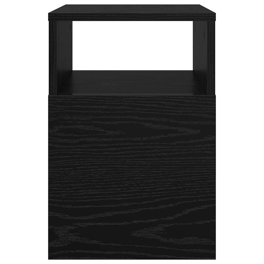 Bijzettafel Zwart Eiken 30,5 x 30 x 45 cm Bewerkt hout