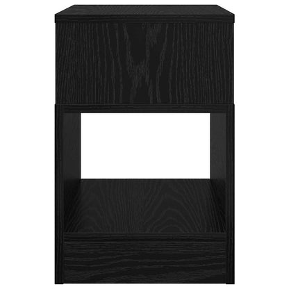 Bijzettafel 2 pcs Zwart Eiken 30,5 x 30 x 45 cm Bewerkt hout