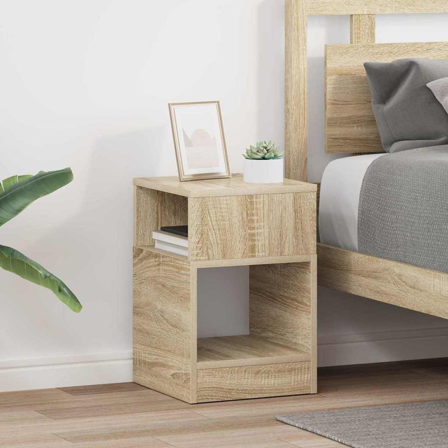 Bijzettafel 2 pcs Sonoma Eiken 30,5 x 30 x 45 cm Bewerkt hout