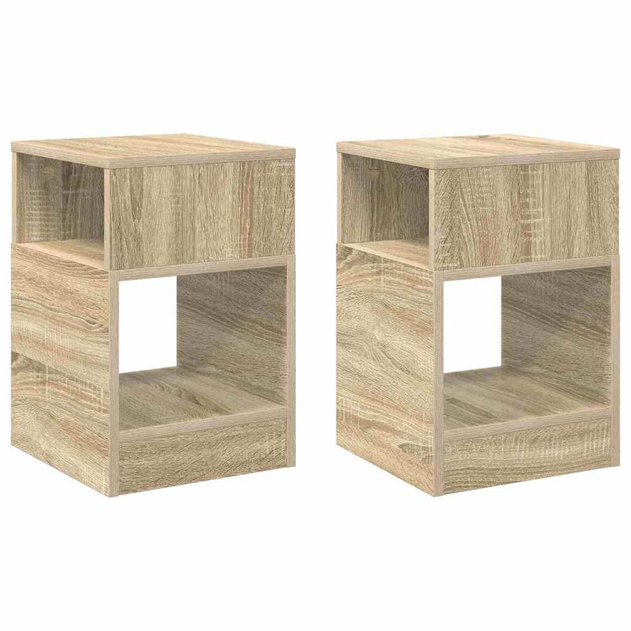 Bijzettafel 2 pcs Sonoma Eiken 30,5 x 30 x 45 cm Bewerkt hout