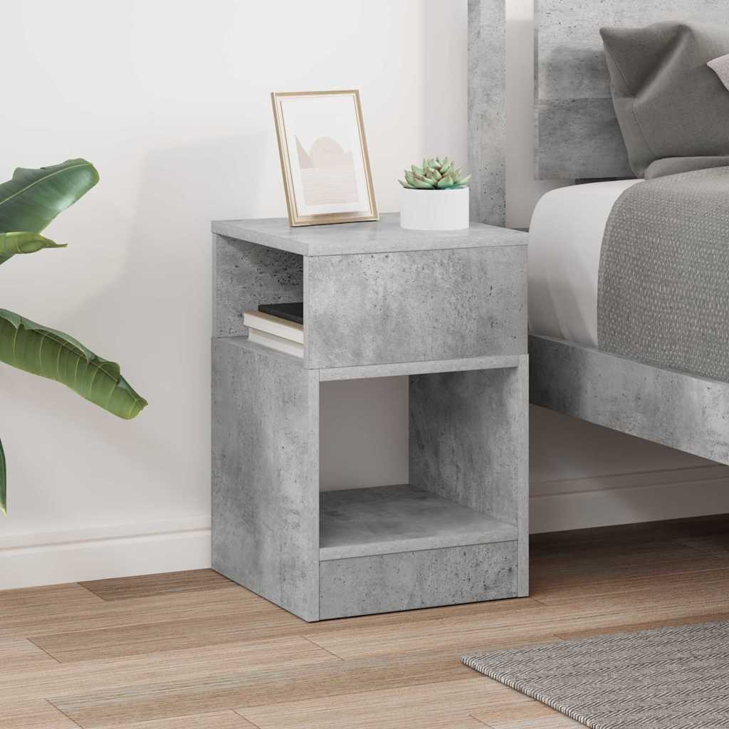 Bijzettafel Beton Grijs 30,5 x 30 x 45 cm Bewerkt hout