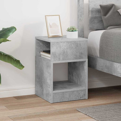 Bijzettafel Beton Grijs 30,5 x 30 x 45 cm Bewerkt hout
