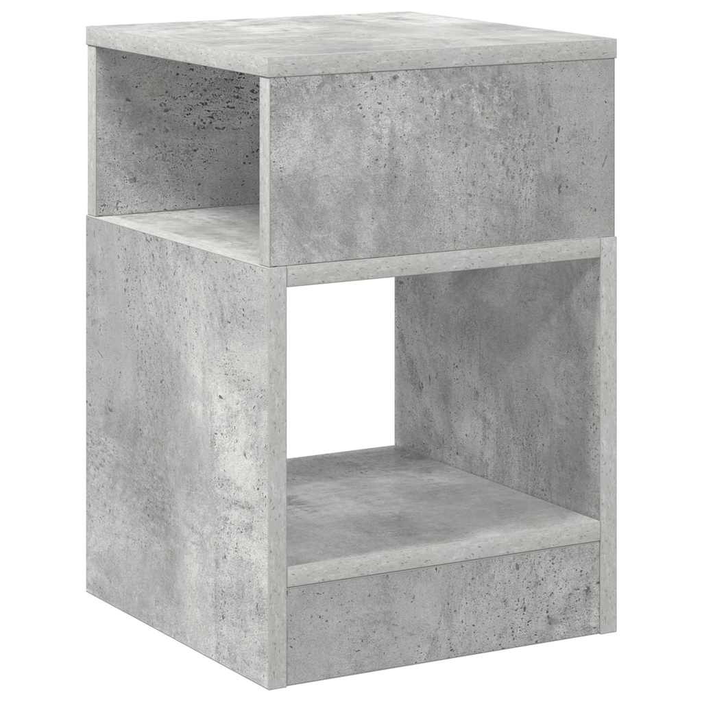 Bijzettafel Beton Grijs 30,5 x 30 x 45 cm Bewerkt hout