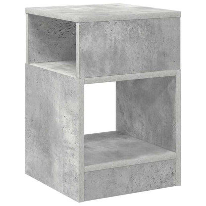 Bijzettafel Beton Grijs 30,5 x 30 x 45 cm Bewerkt hout
