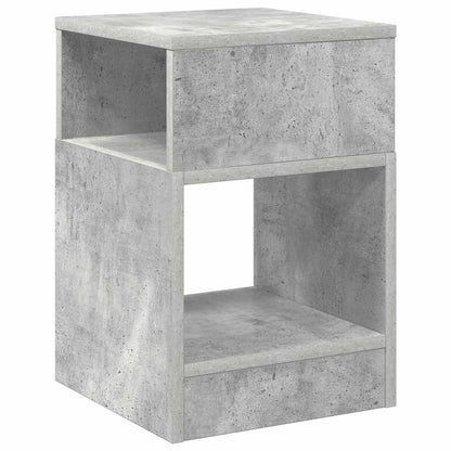 Bijzettafel Beton Grijs 30,5 x 30 x 45 cm Bewerkt hout