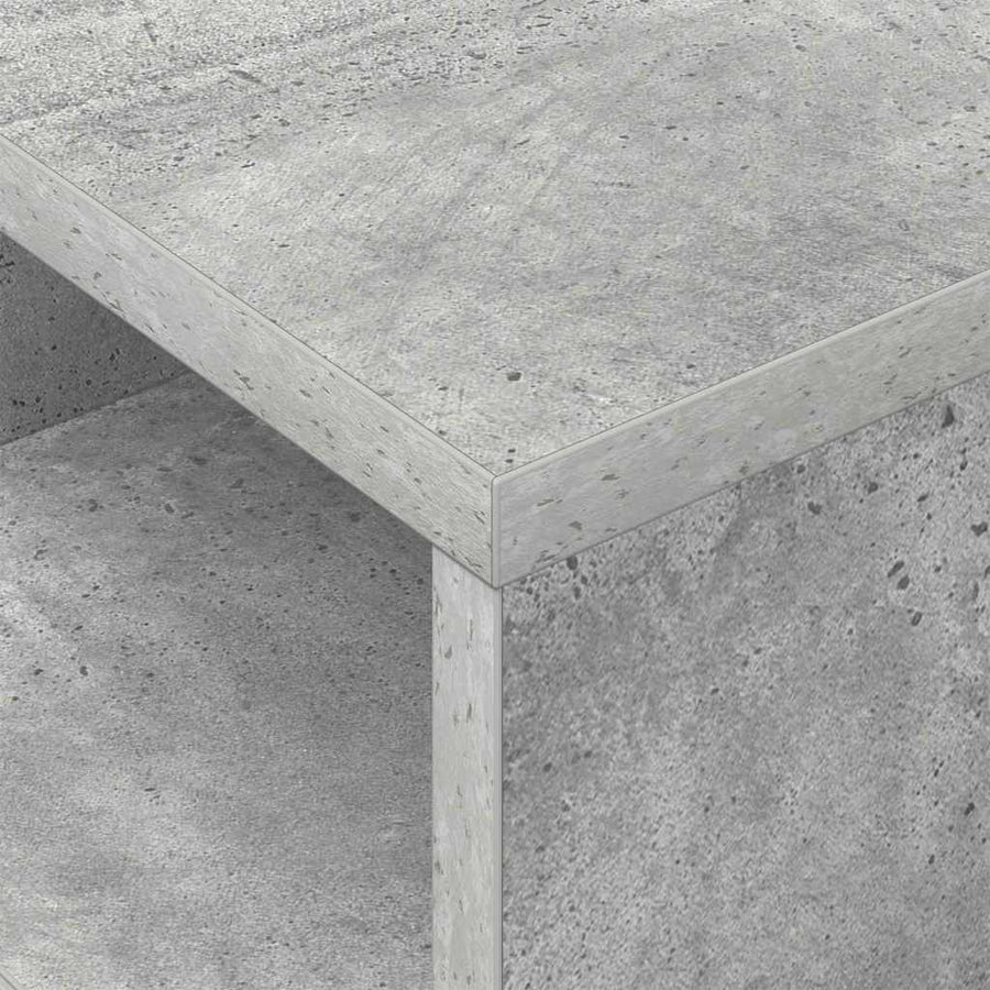 Bijzettafel 2 pcs Beton Grijs 30,5 x 30 x 45 cm Bewerkt hout