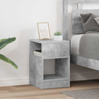 Bijzettafel set 2 stuks 30,5x30x45 cm beton grijs bewerkt hout