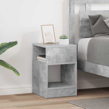 Bijzettafel 2 pcs Beton Grijs 30,5 x 30 x 45 cm Bewerkt hout