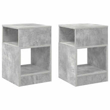 Bijzettafel 2 pcs Beton Grijs 30,5 x 30 x 45 cm Bewerkt hout