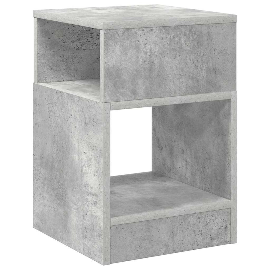 Bijzettafel 2 pcs Beton Grijs 30,5 x 30 x 45 cm Bewerkt hout