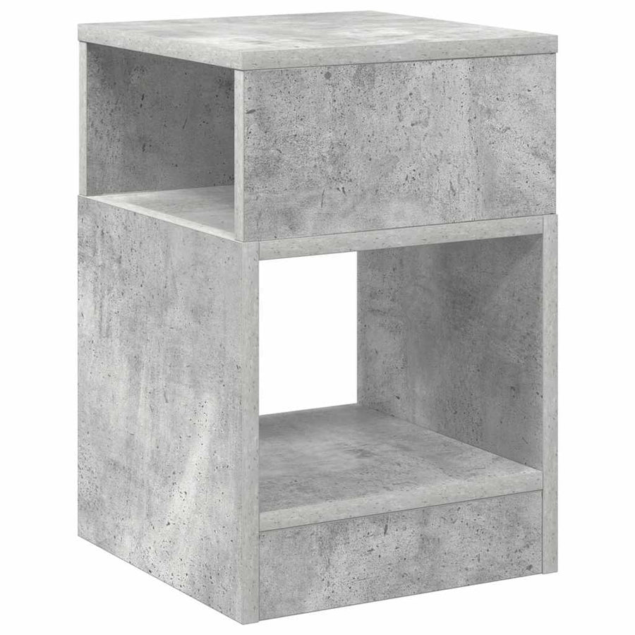 Bijzettafel 2 pcs Beton Grijs 30,5 x 30 x 45 cm Bewerkt hout
