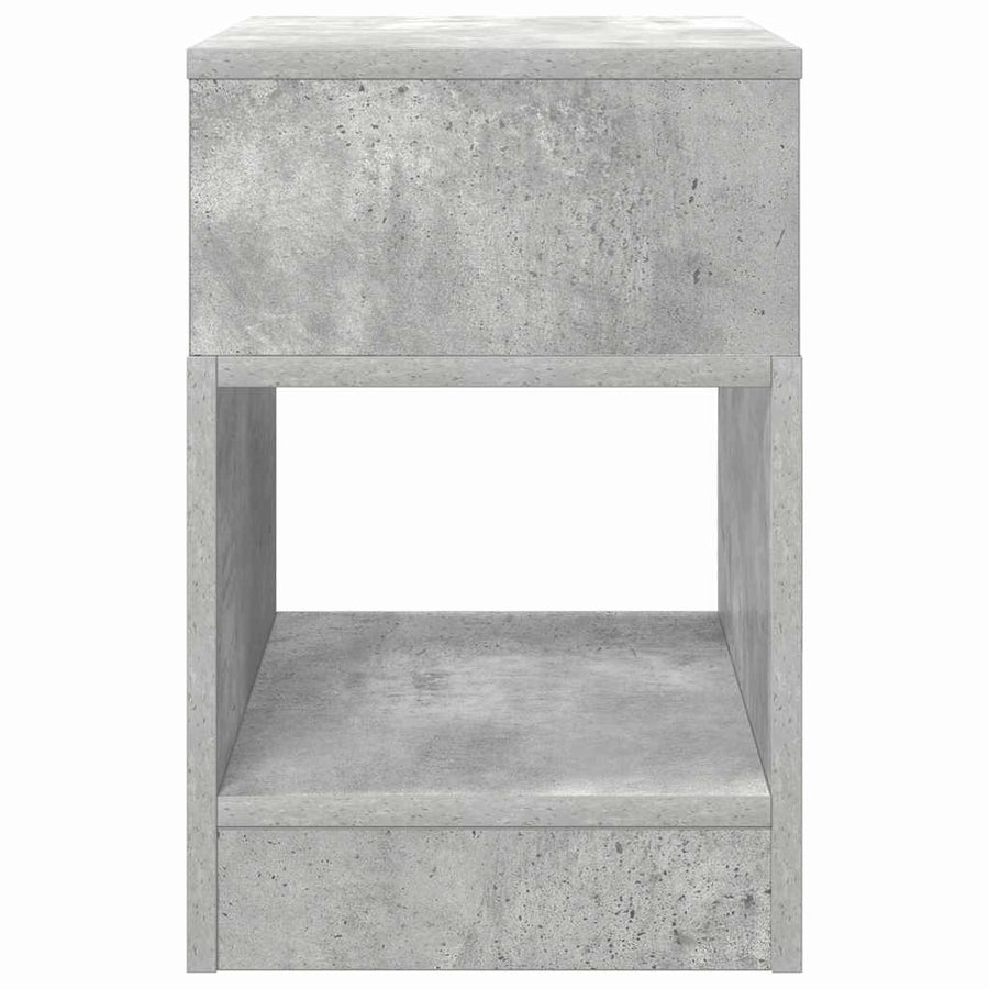 Bijzettafel 2 pcs Beton Grijs 30,5 x 30 x 45 cm Bewerkt hout