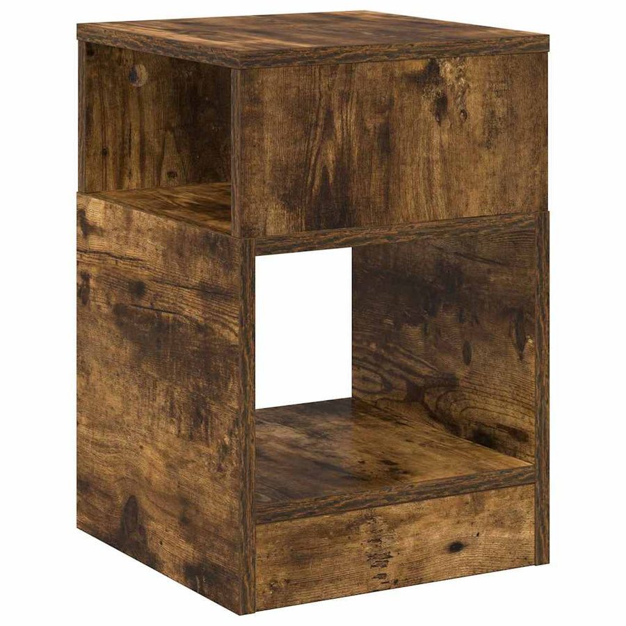 Bijzettafel Gerookt eiken 30,5 x 30 x 45 cm Bewerkt hout