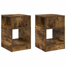 Bijzettafel 2 pcs Gerookt eiken 30,5 x 30 x 45 cm Bewerkt hout