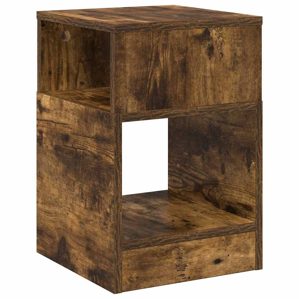 Bijzettafel 2 pcs Gerookt eiken 30,5 x 30 x 45 cm Bewerkt hout