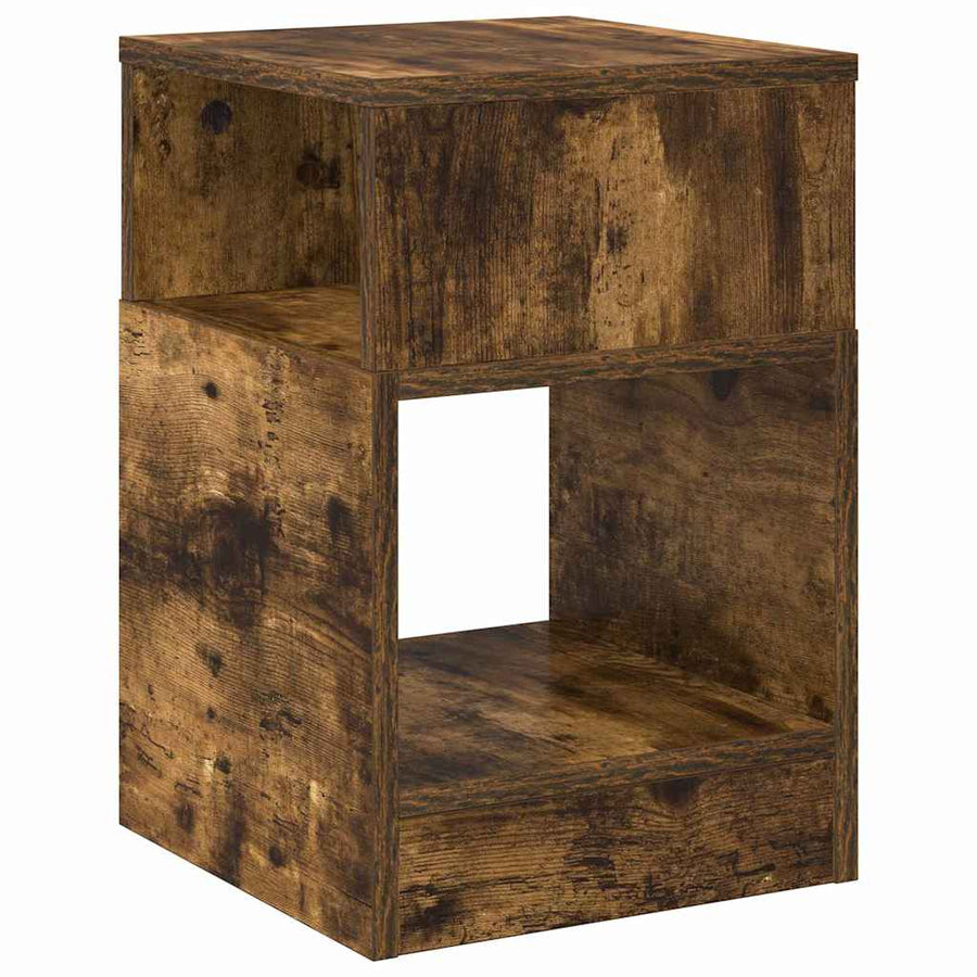 Bijzettafel 2 pcs Gerookt eiken 30,5 x 30 x 45 cm Bewerkt hout