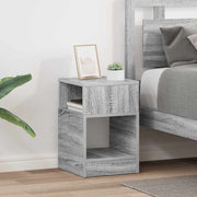Bijzettafel set 2 stuks 30,5x30x45 cm grijs bewerkt hout