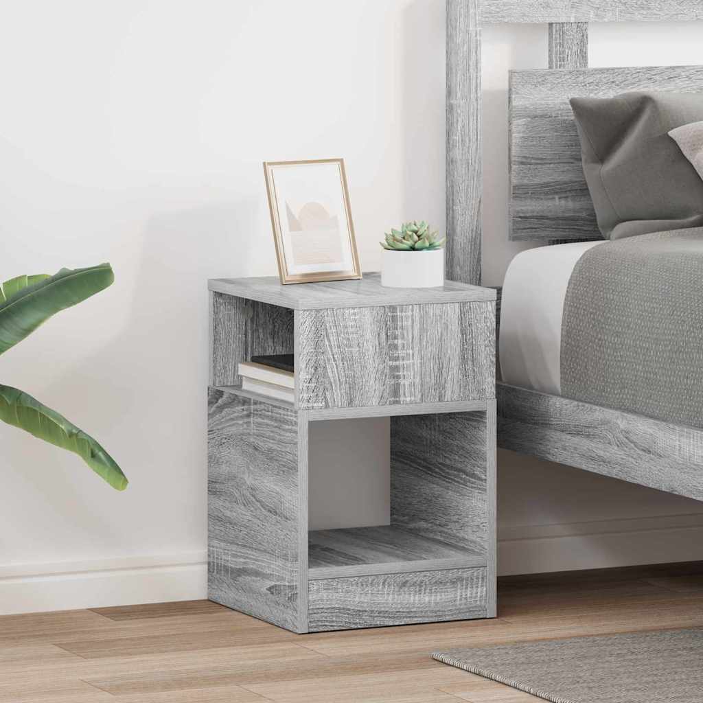 Bijzettafel 2 pcs Grijs Sonoma 30,5 x 30 x 45 cm Bewerkt hout