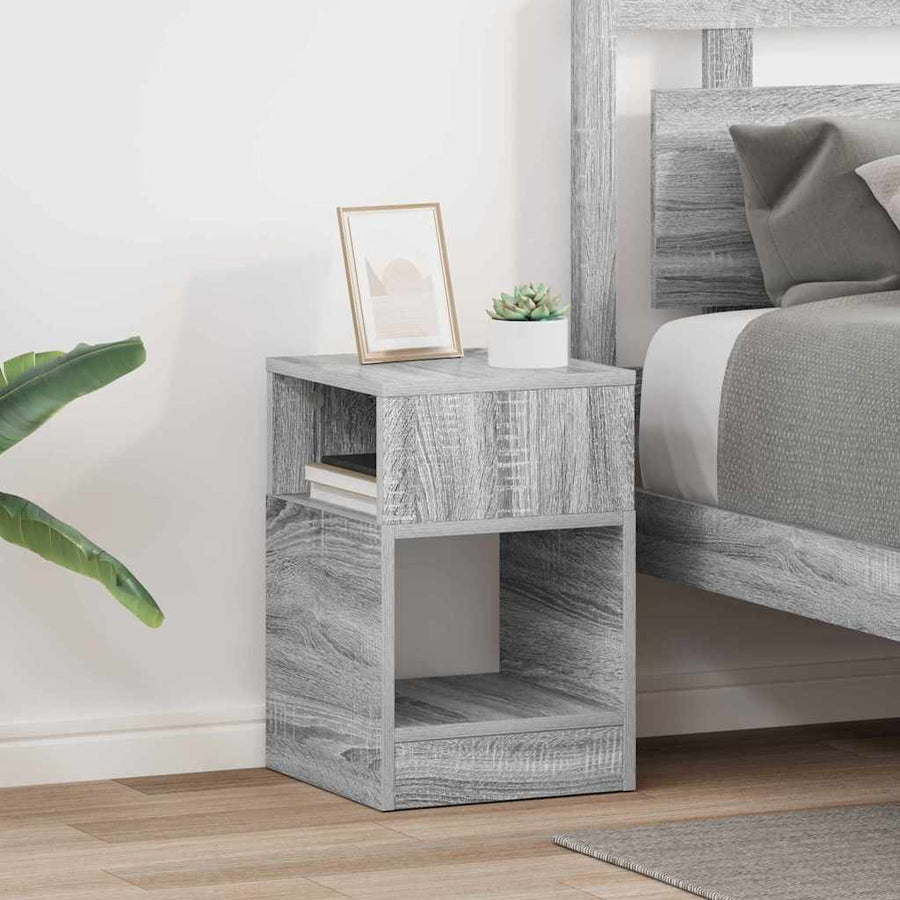 Bijzettafel 2 pcs Grijs Sonoma 30,5 x 30 x 45 cm Bewerkt hout