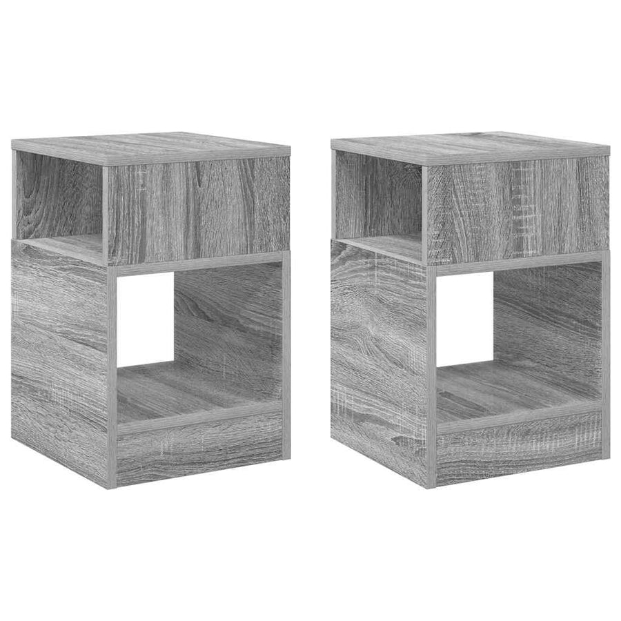 Bijzettafel 2 pcs Grijs Sonoma 30,5 x 30 x 45 cm Bewerkt hout