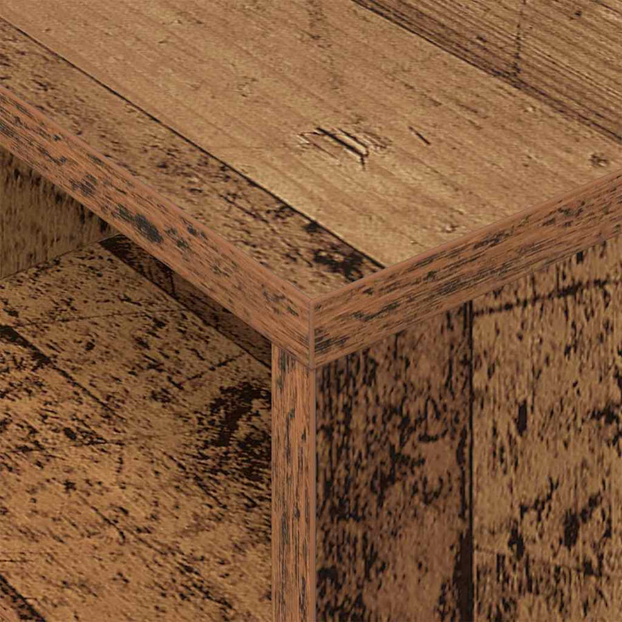 Bijzettafel 2 pcs Oudhout 30,5 x 30 x 45 cm Bewerkt hout