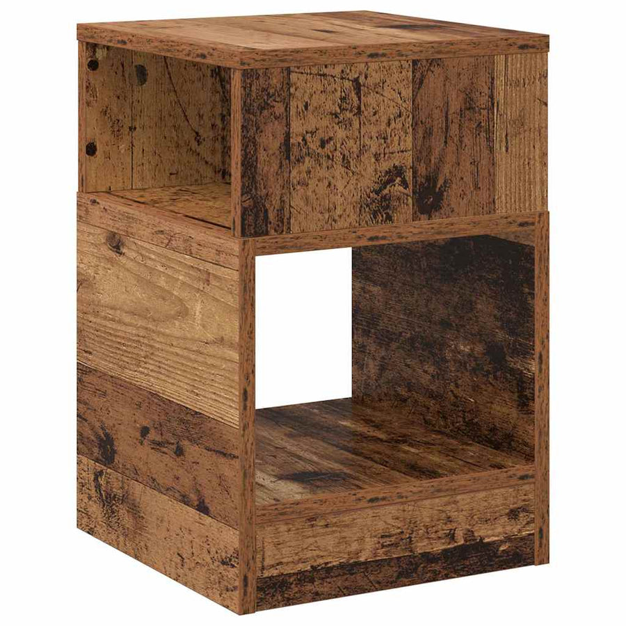 Bijzettafel 2 pcs Oudhout 30,5 x 30 x 45 cm Bewerkt hout