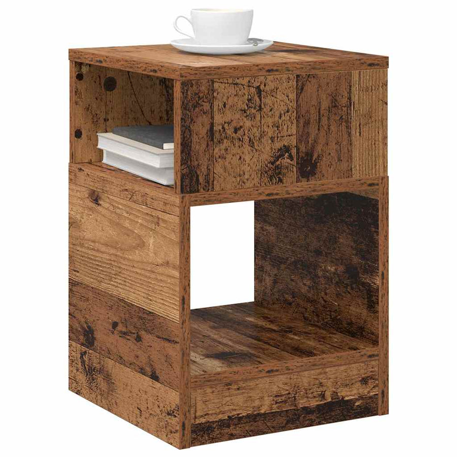 Bijzettafel 2 pcs Oudhout 30,5 x 30 x 45 cm Bewerkt hout
