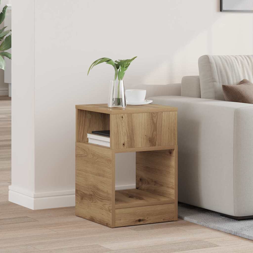 Bijzettafel Artisan Eiken 30,5 x 30 x 45 cm Bewerkt hout