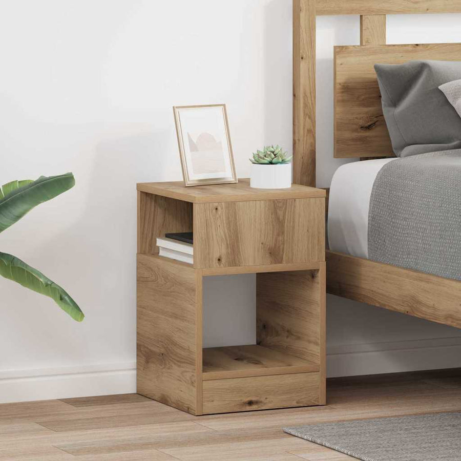 Bijzettafel 2 pcs Artisan Eiken 30,5 x 30 x 45 cm Bewerkt hout