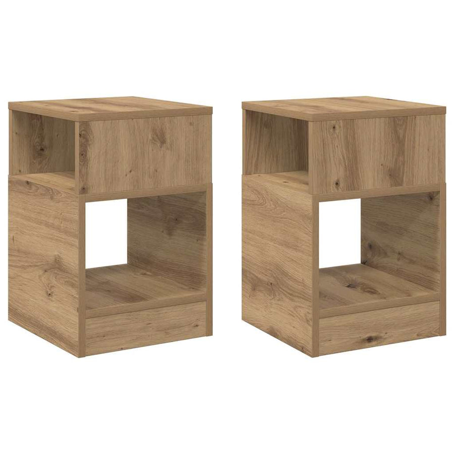 Bijzettafel 2 pcs Artisan Eiken 30,5 x 30 x 45 cm Bewerkt hout