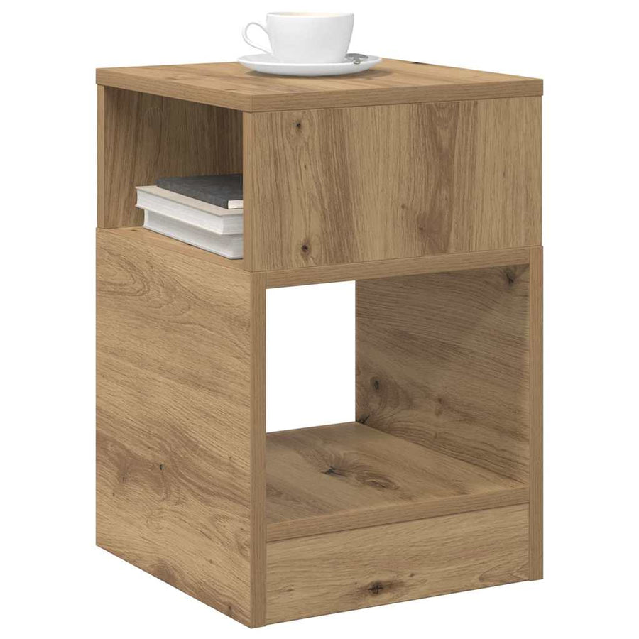 Bijzettafel 2 pcs Artisan Eiken 30,5 x 30 x 45 cm Bewerkt hout