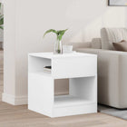 Side Table White 40.5 x 40 x 45 cm Engineered Wood