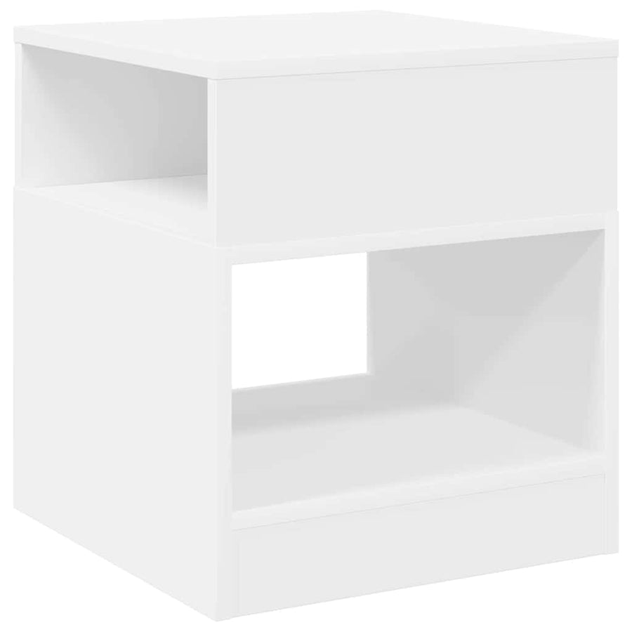 Bijzettafel 2 pcs Wit 40,5 x 40 x 45 cm Bewerkt hout