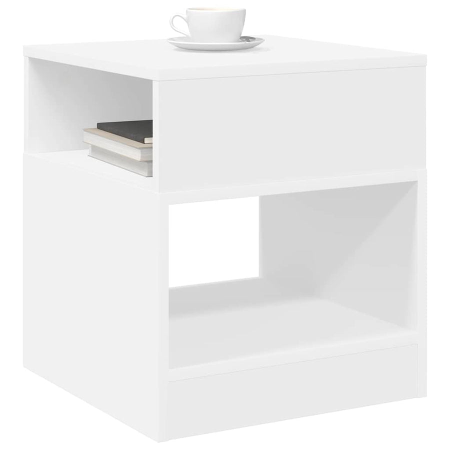 Bijzettafel 2 pcs Wit 40,5 x 40 x 45 cm Bewerkt hout