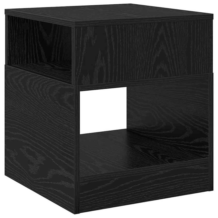 Bijzettafel Zwart Eiken 40,5 x 40 x 45 cm Bewerkt hout