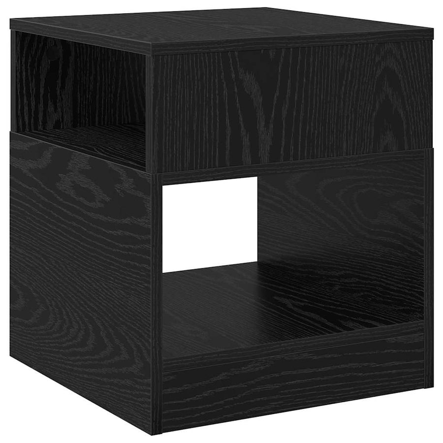 Bijzettafel Zwart Eiken 40,5 x 40 x 45 cm Bewerkt hout