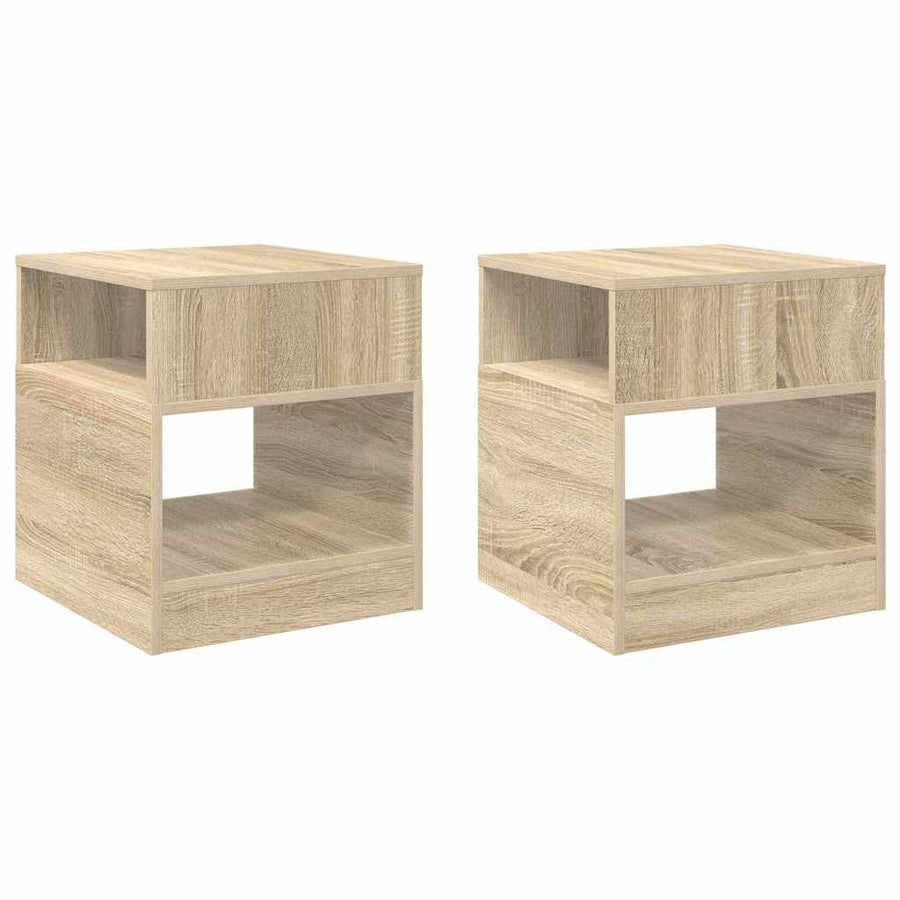 Bijzettafel 2 pcs Sonoma Eiken 40,5 x 40 x 45 cm Bewerkt hout