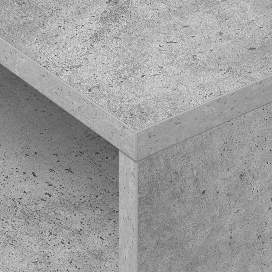 Bijzettafel 2 pcs Beton Grijs 40,5 x 40 x 45 cm Bewerkt hout