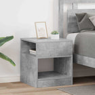 Bijzettafel 2 stuks beton grijs 40,5x40x45 cm bewerkt hout