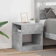 Bijzettafel 2 stuks beton grijs 40,5x40x45 cm bewerkt hout