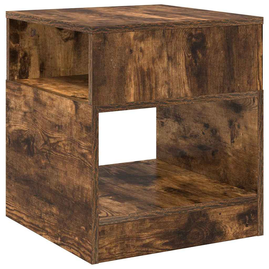 Bijzettafel Gerookt eiken 40,5 x 40 x 45 cm Bewerkt hout