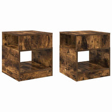 Bijzettafel 2 pcs Gerookt eiken 40,5 x 40 x 45 cm Bewerkt hout
