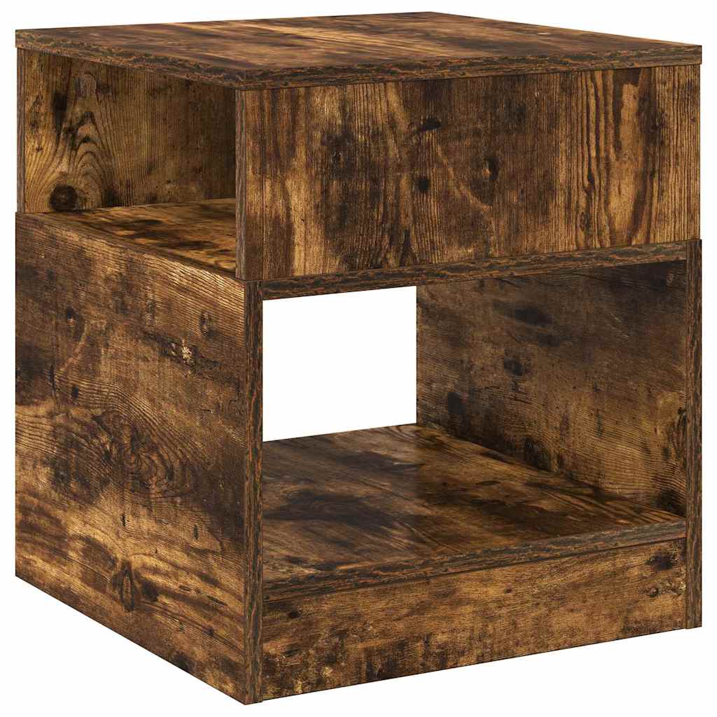 Bijzettafel 2 pcs Gerookt eiken 40,5 x 40 x 45 cm Bewerkt hout