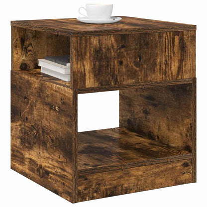 Bijzettafel 2 pcs Gerookt eiken 40,5 x 40 x 45 cm Bewerkt hout