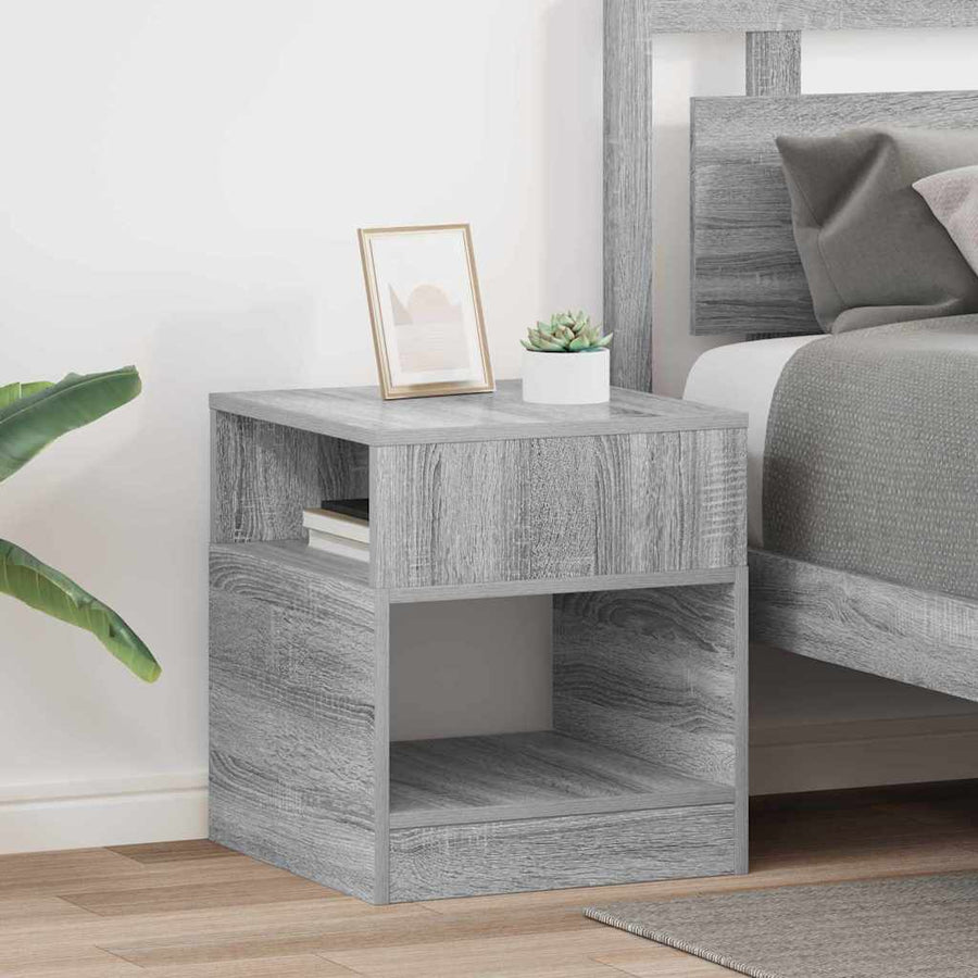 Bijzettafel 2 pcs Grijs Sonoma 40,5 x 40 x 45 cm Bewerkt hout